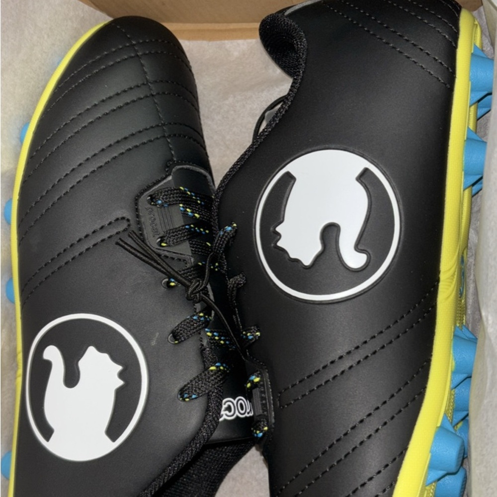 Black Soccer Cleats with White Logo